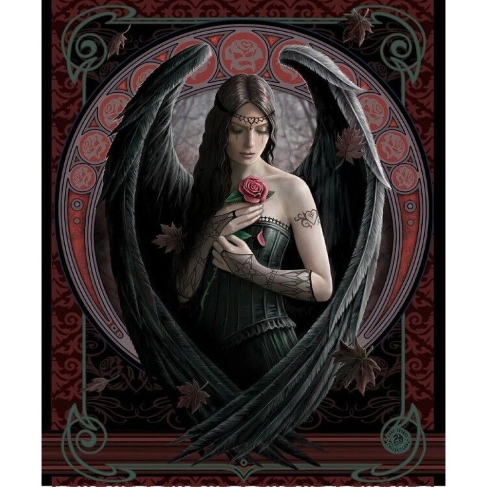 New Anne Stokes Angel Rose Fairy Plush Throw Gift Blanket Sherpa Gothic Soft NIP